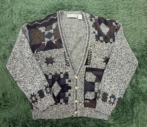 Michael Gerald Men's XL Vintage Aztec Southwestern Pattern Cardigan Sweater
